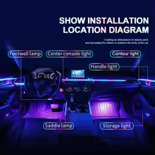 14/18 in 1 Led Acrylic Car Ambient Light RGB 64 213 Color Symphony Acrylic APP Streamer Atmosphere Lamp Kit One Zone Dual Zone