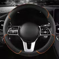 All Seasons Leather Diamond Steering Wheel Cover Universal Fit for 14 .5-15 Inch Durable Leather Cover Anti-Slip Veins Design