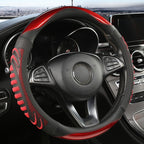 Three-dimensional Honeycomb Steering Wheel Cover Durable Leather Cover with Anti-slip Linning Universal 14.5-15in