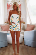 Lemon Squeezy Top and Shorts Set - White, Yellow and Green