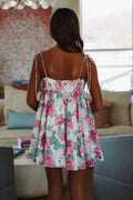 Just for Me Mini Dress - White, Pink and Grey