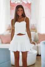 Can't Hold Me Back Top and Skirt Set - Off White