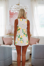 Don't Think Twice Romper Dress - White and Yellow