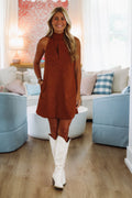 Born to Outshine Suede Mini Dress - Camel (FINAL SALE)
