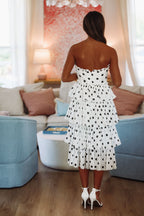 Midnight Stroll Maxi Dress - White and Blue