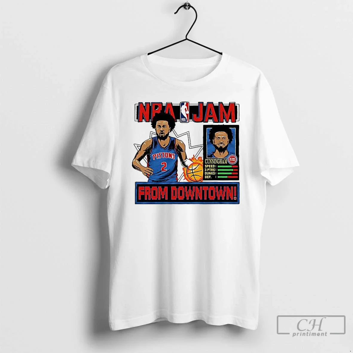 Classic Cade Cunningham Detroit Pistons Nba Jam From Downtown Classic Video Game T Shirts Unisex T-shirt, Sweatshirt, Hoodie, Long Sleeve Tee